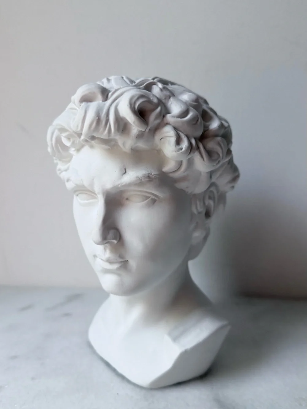 David Classical Marble David head Bust Sculpture - Picture 5 of 12